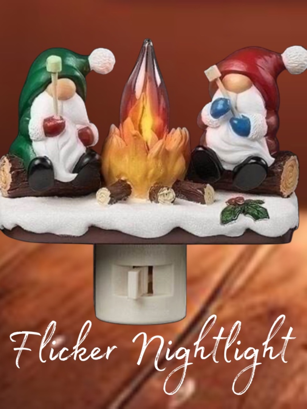 Gnomes By Campfire Nightlight